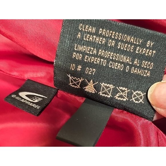 Siena Vtg Red Leather Blazer Button Front Collared Lined Jacket Retro Women's 4 - Picture 4 of 14